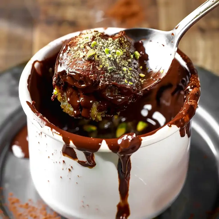 Dubai Chocolate Mug Cake close-up