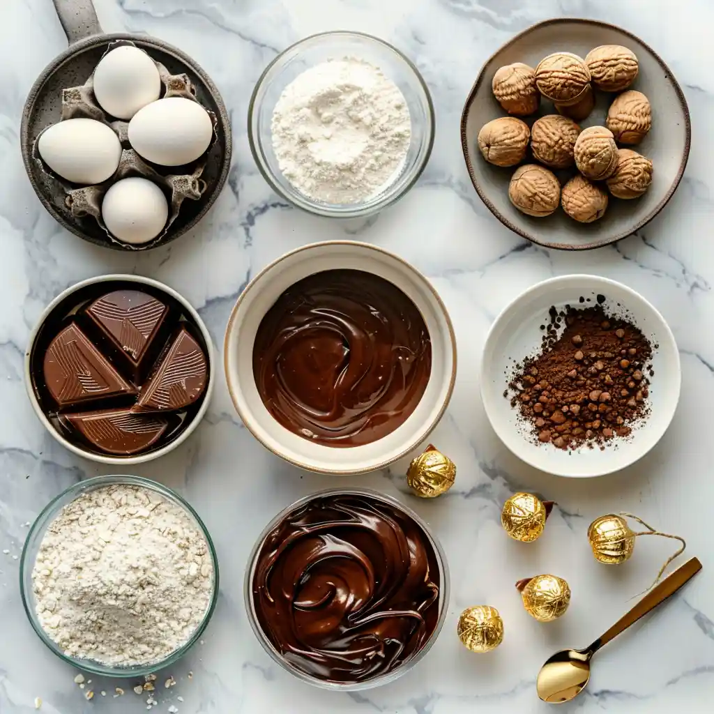 Ingredients for Ferrero Rocher Cupcakes