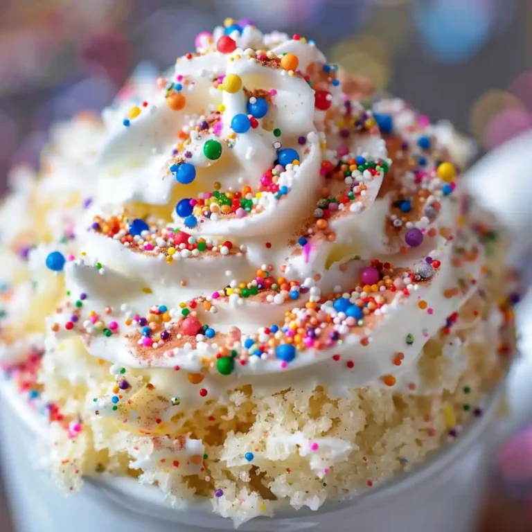 Close-up of Fireworks Funfetti Mug Cake