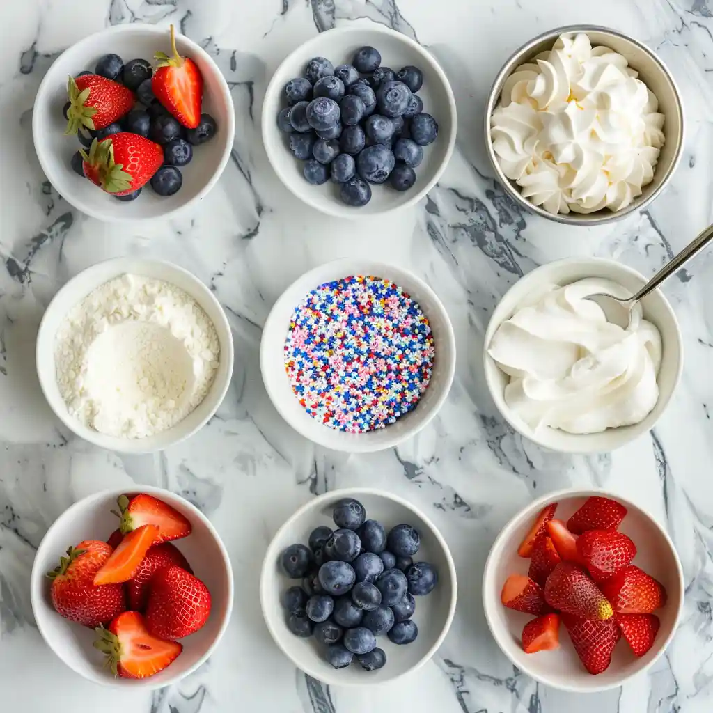Ingredients for Independence Day Mug Cake