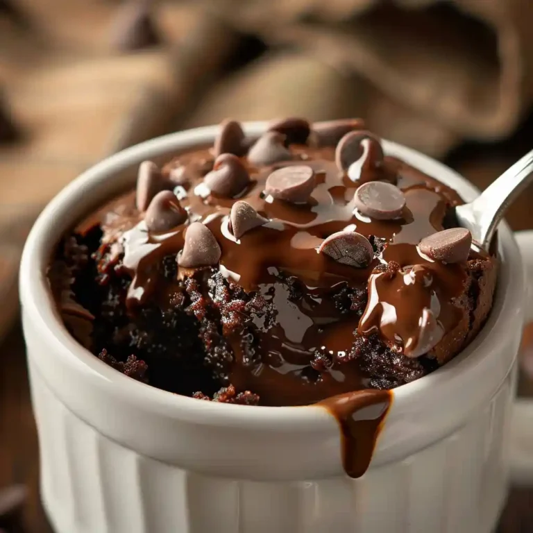 Close-up of Low Calorie Brownie Mug Cake