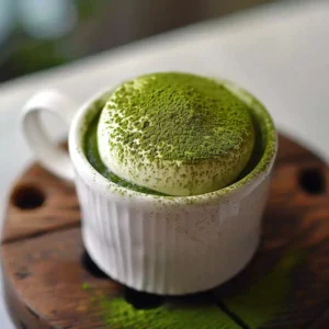 Matcha Vanilla Mug Cake in a white mug