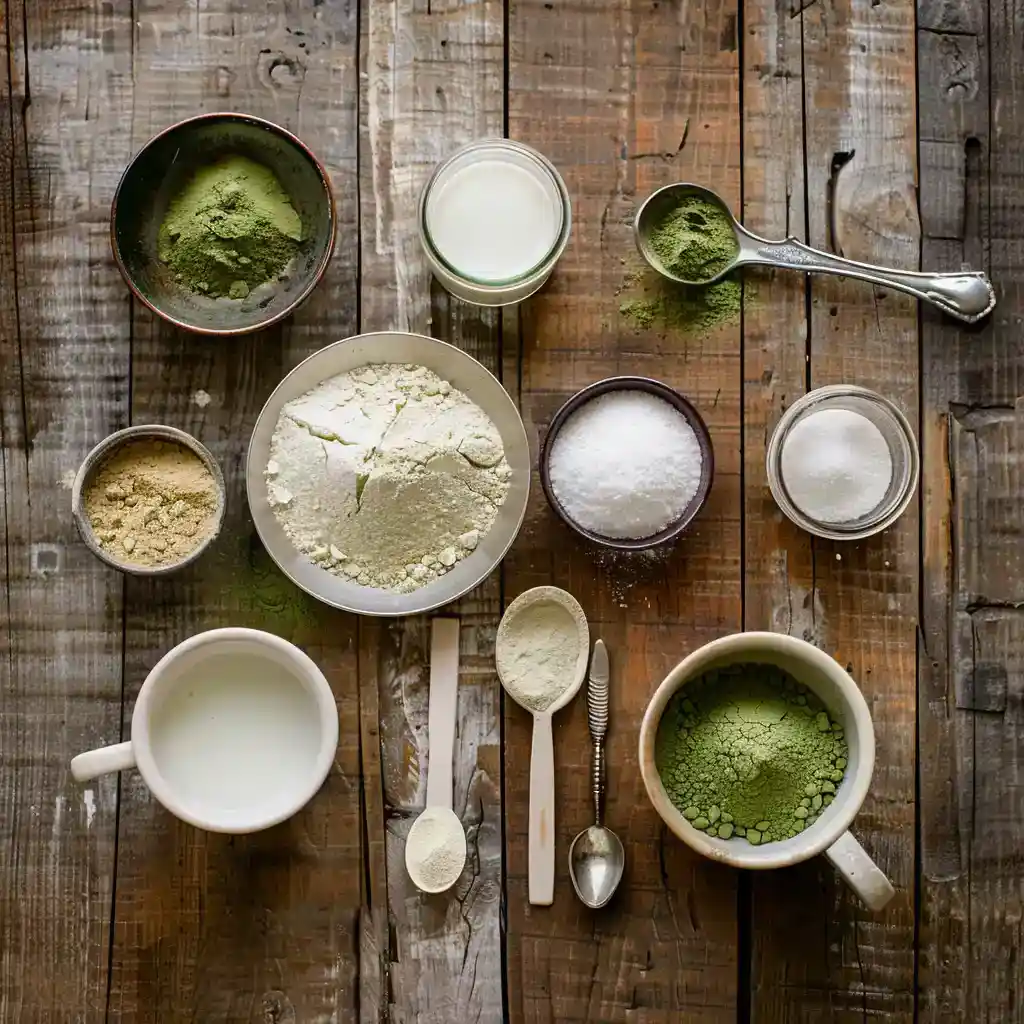 Ingredients for Matcha Vanilla Mug Cake