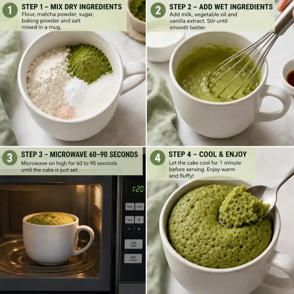 How to make Matcha Vanilla Mug Cake