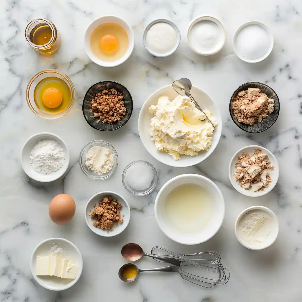 Ingredients for mug cake cheesecake