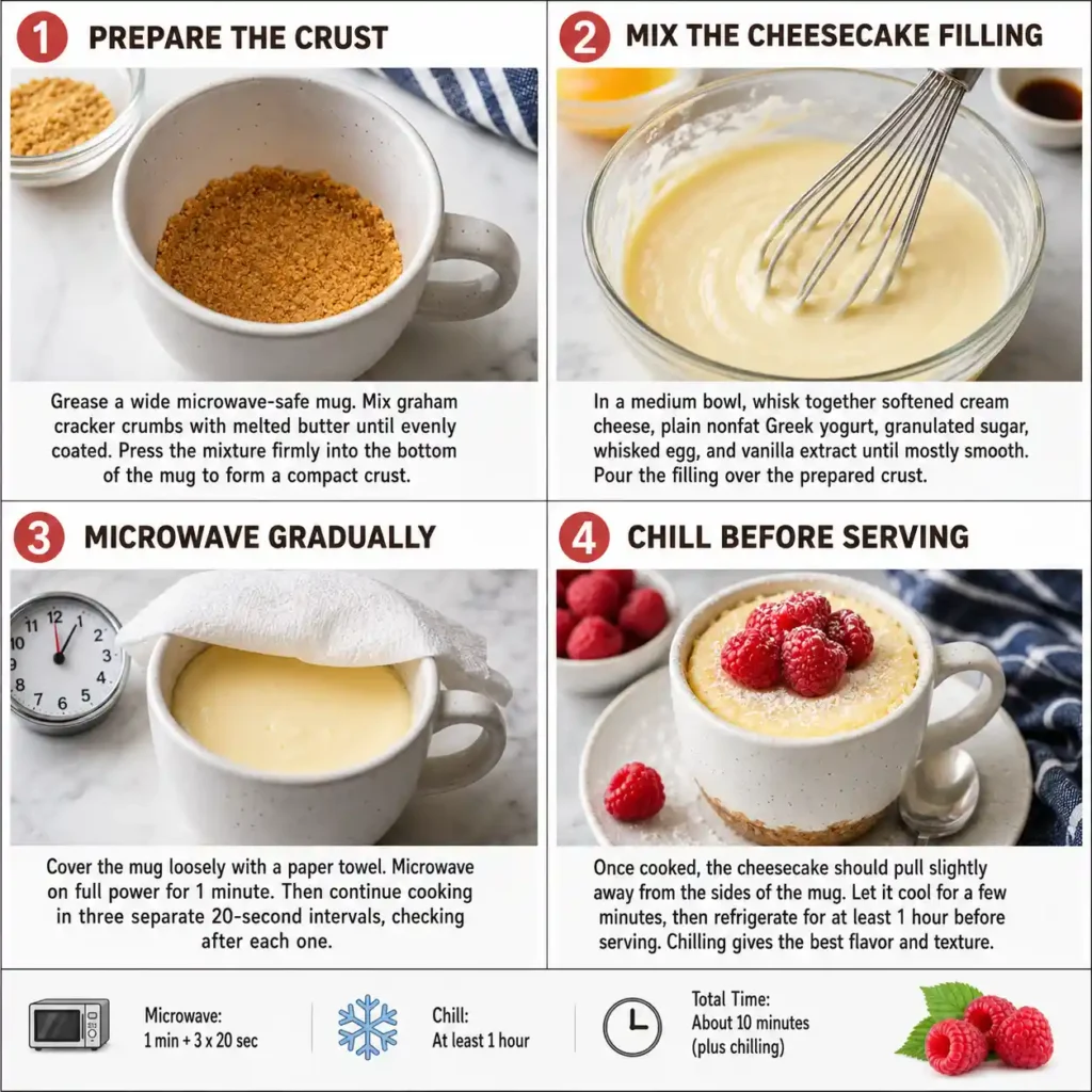 How to make mug cake cheesecake step by step