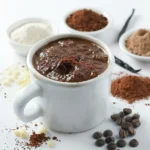 Mug cake light 100 calorie in a white mug ready in 2 minutes