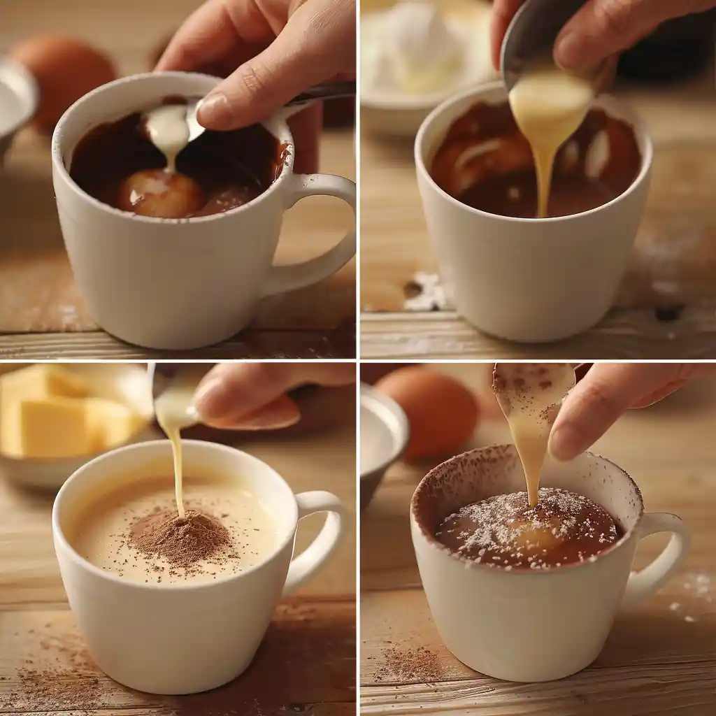Steps for making Mugcake Nesquik