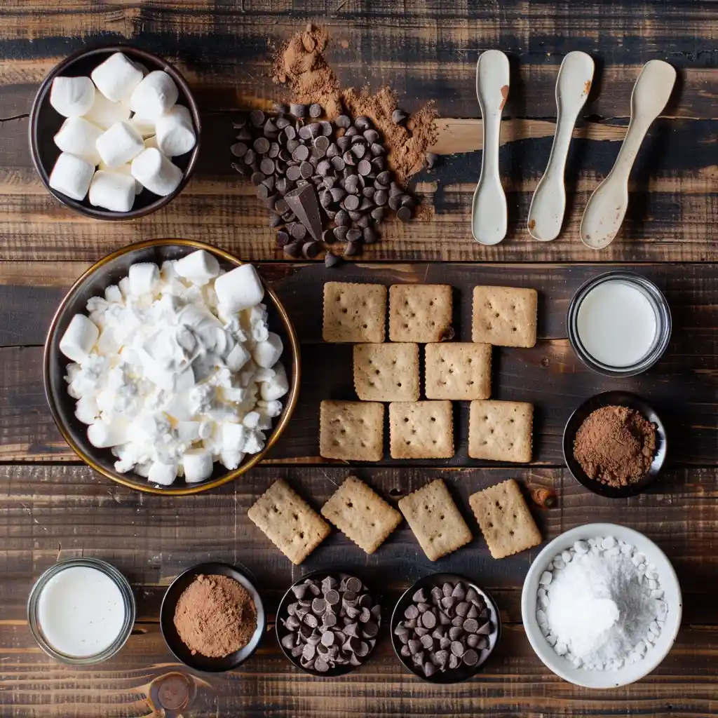 Ingredients for S'mores Mug Cake with Marshmallow Fluff