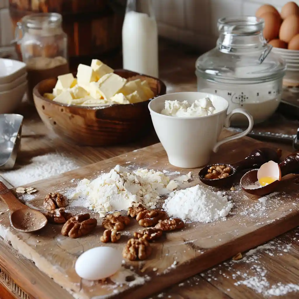 Ingredients for Coffee and Walnut Mug Cakes