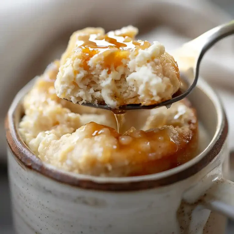 Close-up Cottage Cheese Mug Cake With Oat Flour texture
