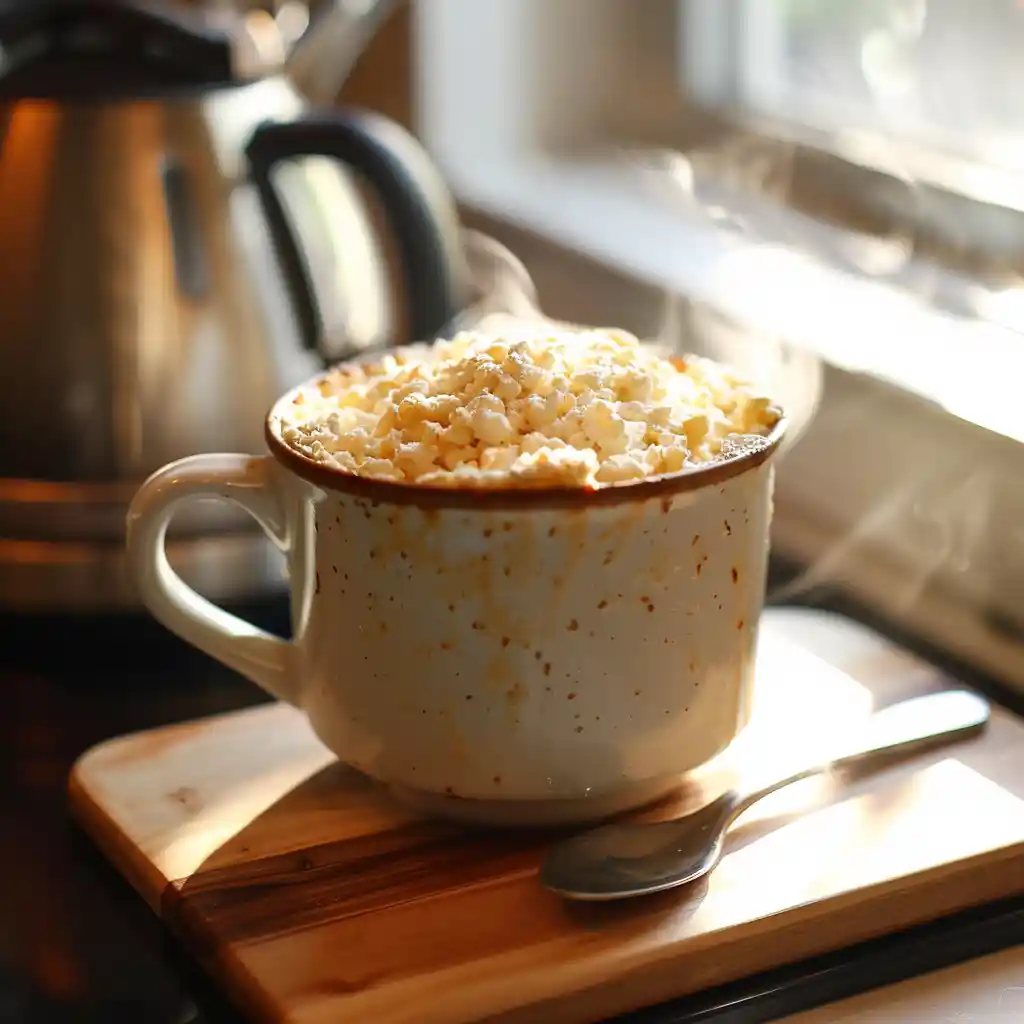 Cooked Cottage Cheese Mug Cake With Oat Flour cooling