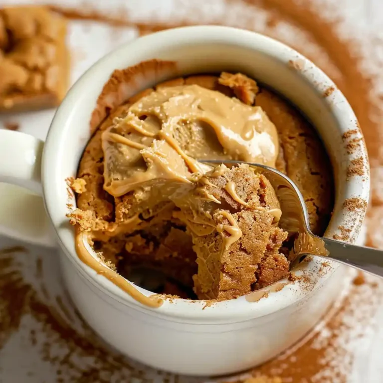 Close-up Biscoff Blondie Mug Cake texture