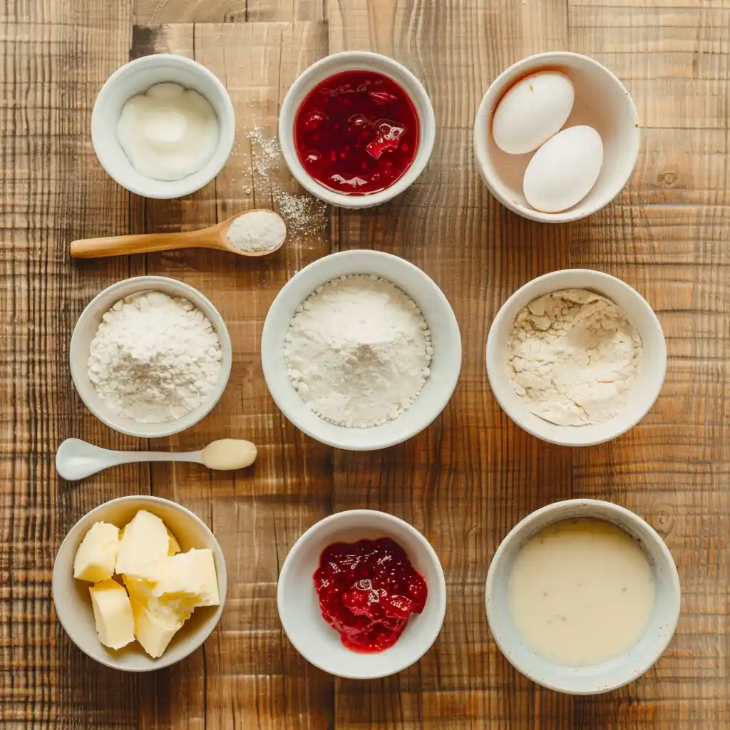 Ingredients for Custard Cream Mug Cakes