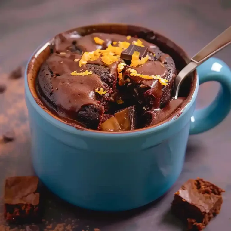 Close-up Jaffa Cake Mug Cakes chocolate orange texture