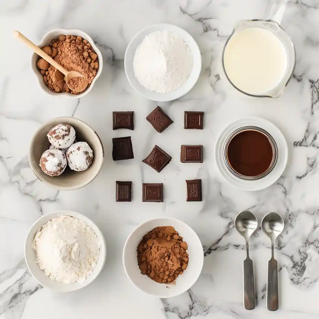 Ingredients for Lindt Chocolate Mug Cakes