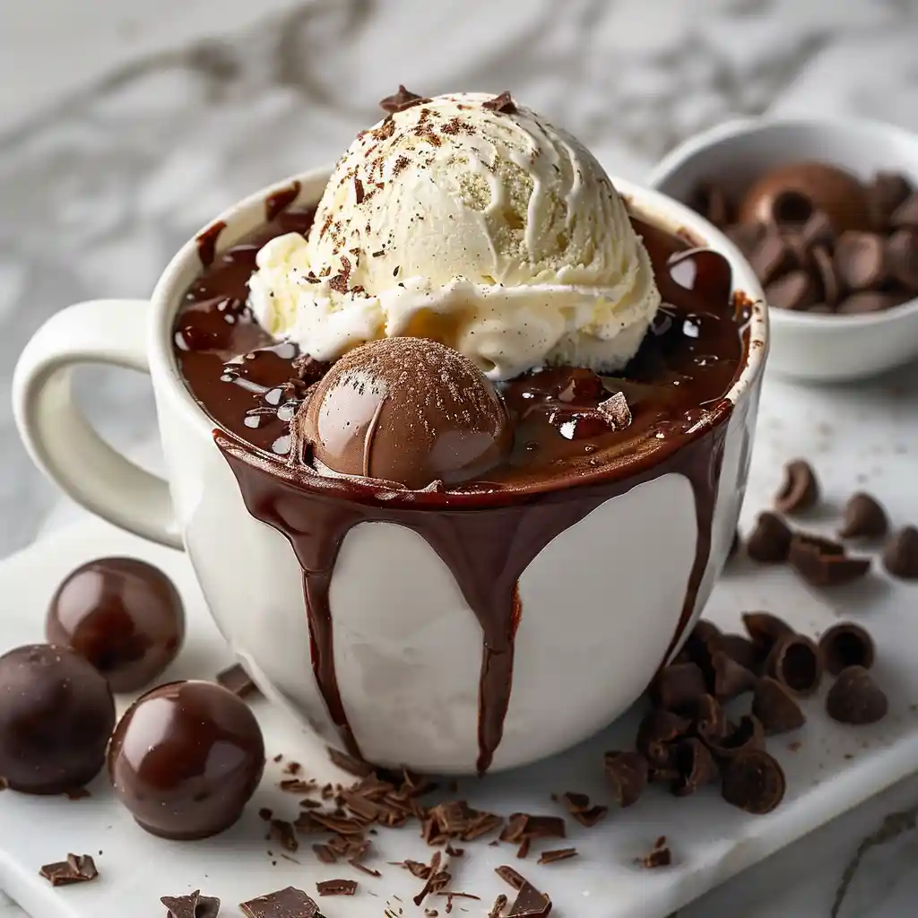 Lindt Chocolate Mug Cakes with molten LINDOR chocolate center