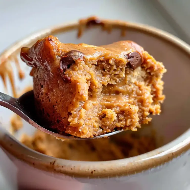 Close-up mug cake peanut eggs soft gooey texture