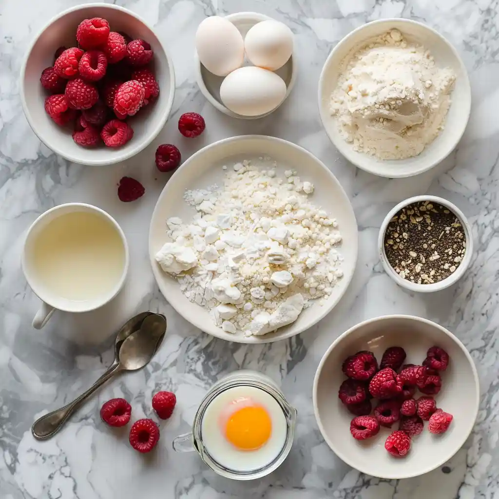 Ingredients for Raspberry Cheesecake Mug Cake